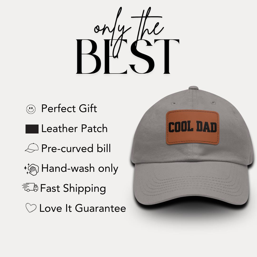 Cool Dad Hat Funny Dad Hat with Leather Patch Baseball Cap for Men Father's Day Gift Idea Adjustable Dad Cap Cool Gift for Dad or Husband