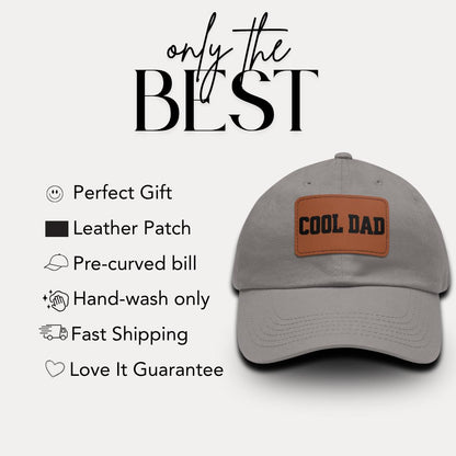 Cool Dad Hat Funny Dad Hat with Leather Patch Baseball Cap for Men Father's Day Gift Idea Adjustable Dad Cap Cool Gift for Dad or Husband