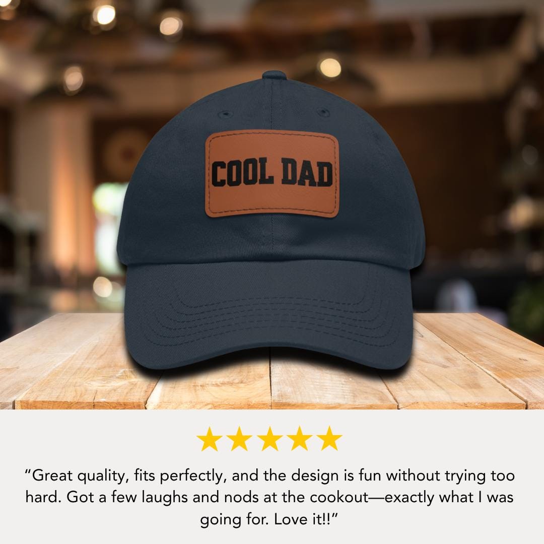 Cool Dad Hat Funny Dad Hat with Leather Patch Baseball Cap for Men Father's Day Gift Idea Adjustable Dad Cap Cool Gift for Dad or Husband