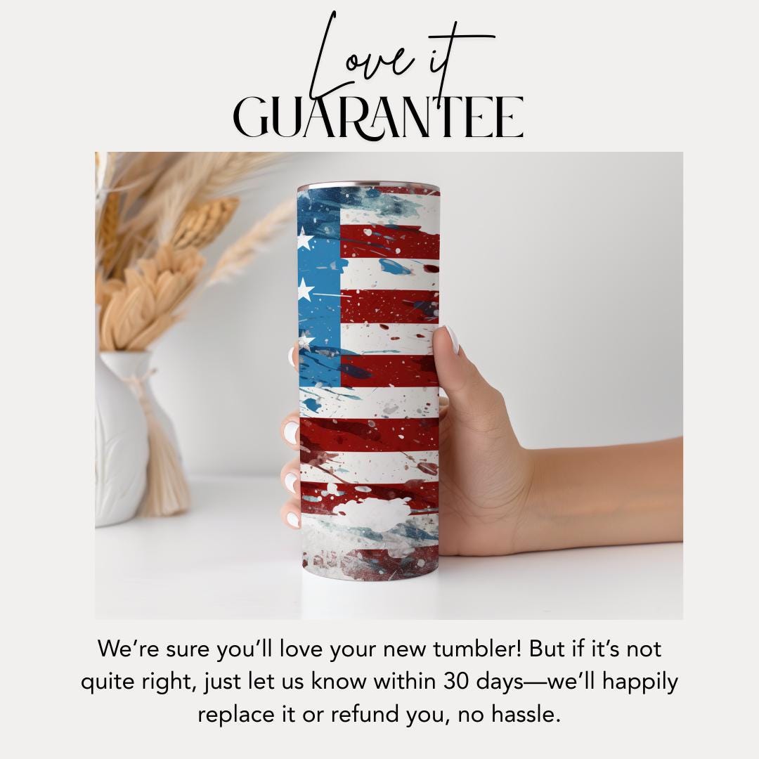 Patriotic USA Flag Tumbler 20oz Grunge American Flag Skinny Tumbler 4th of July Gift for Him Gift for Veterans Day Independence Day Gift