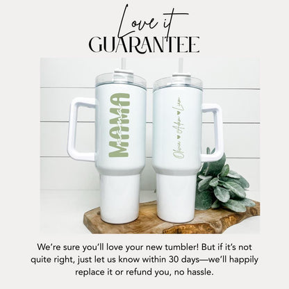 Personalized Mama 40oz Tumbler with Straw Personalized with Kids’ Names Gift for Mom Gift for Mommy Mama Travel Coffee Cup Tumbler for Mama