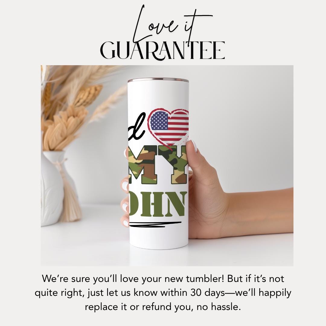 Personalized Proud Army Tumbler Custom Name Camo Cup 20oz Skinny Tumbler Travel Mug Military Gift for Him or Her Army Camo Cup for Veterans