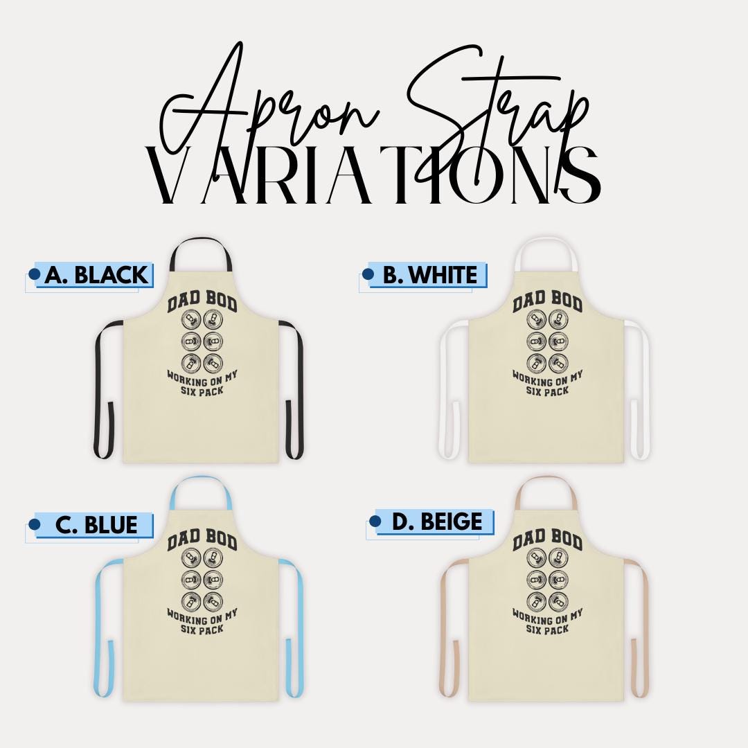 Dad Bod Apron Funny BBQ Apron for Men Working On My Six Pack Beer Can Design Gift for Fathers BBQ Grilling Apron  Father's Day Gift Idea