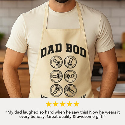 Dad Bod Apron Funny BBQ Apron for Men Working On My Six Pack Beer Can Design Gift for Fathers BBQ Grilling Apron  Father's Day Gift Idea