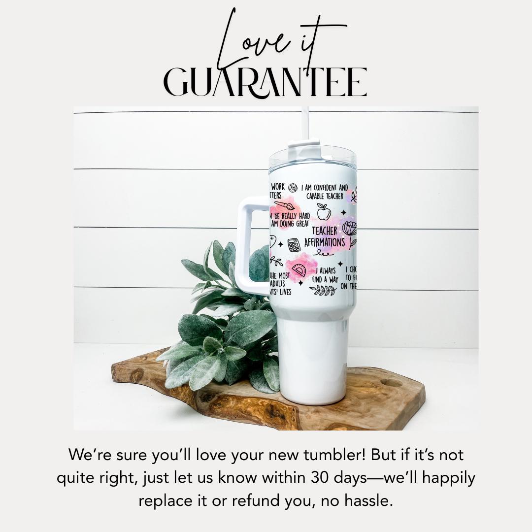 Teacher Affirmation 40oz Tumbler with Straw Teacher Appreciation Gifts Back to School or Thank You Teacher Gift Teacher Travel Coffee Mug