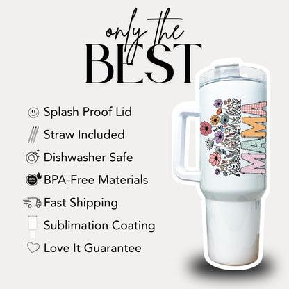 Personalized Mama 40oz Tumbler with Straw Blessed to be called "MAMA" Gift for Mom Gift for Mommy Mama Travel Coffee Cup Tumbler for Mama