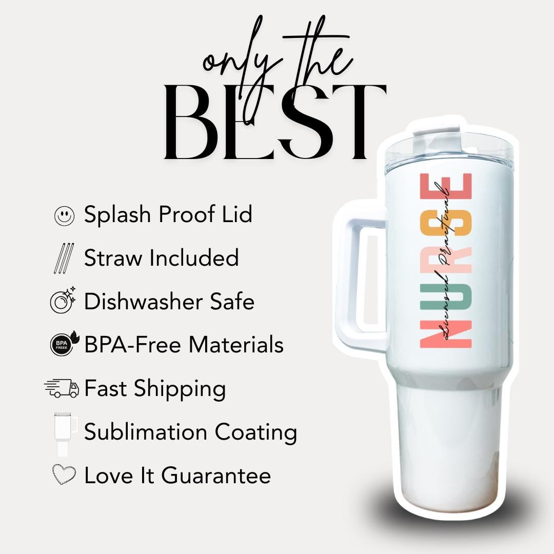 Personalized Licensed Practical Nurse 40oz Tumbler with Straw Nurse Appreciation Gifts LPN Travel Cup Gift for LPN Tumbler Coffee Cup