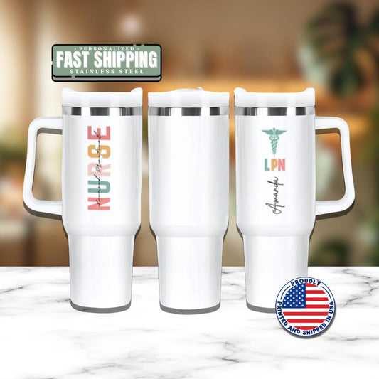 Personalized Licensed Practical Nurse 40oz Tumbler with Straw Nurse Appreciation Gifts LPN Travel Cup Gift for LPN Tumbler Coffee Cup