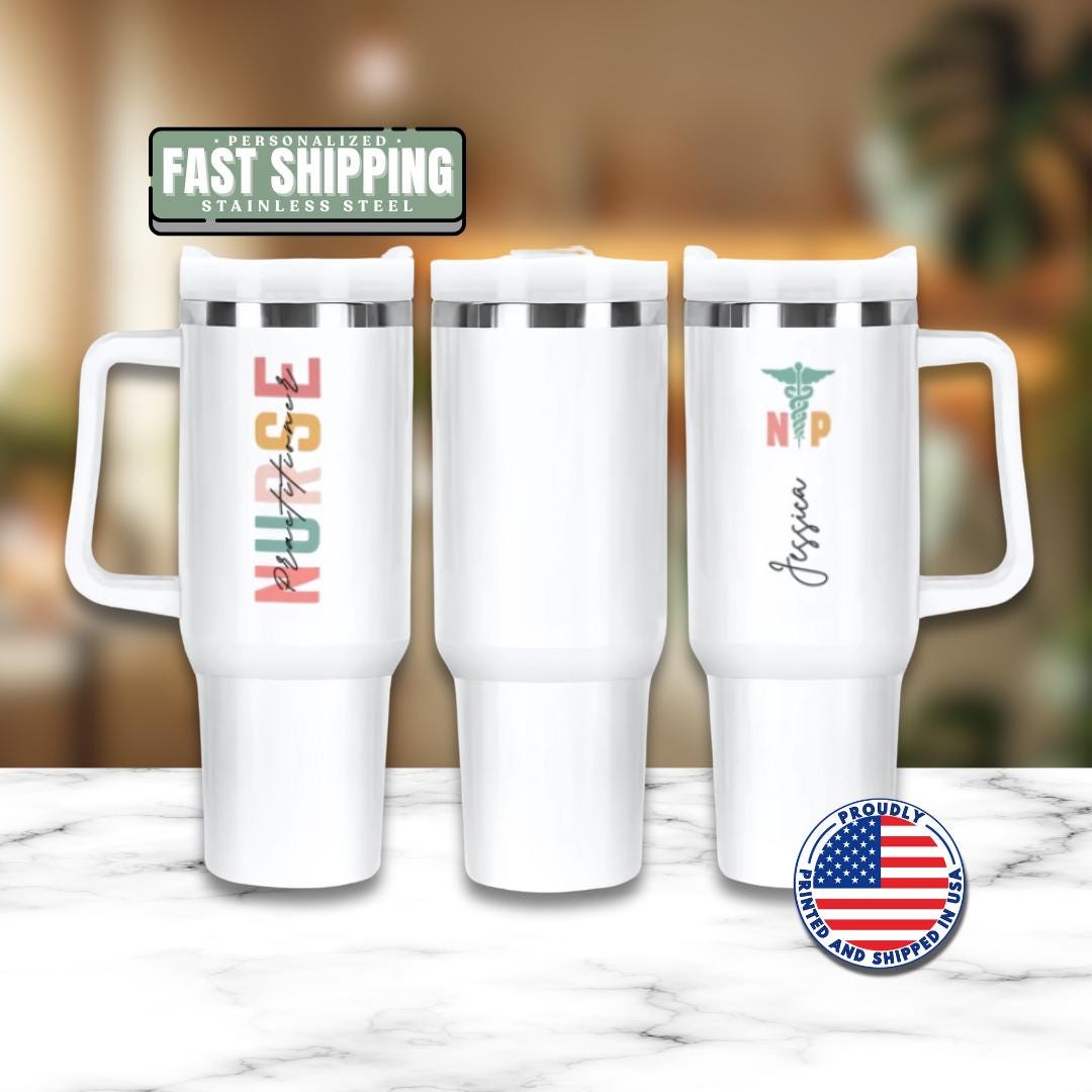 Personalized Nurse Practitioner 40oz Tumbler with Straw Nurse Appreciation Gifts NP Travel Cup Gift for NP Nurse Practitioner Tumbler Cup