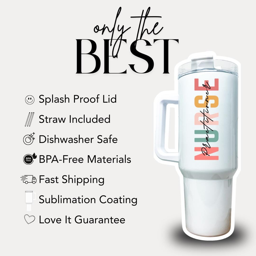 Personalized Nurse Practitioner 40oz Tumbler with Straw Nurse Appreciation Gifts NP Travel Cup Gift for NP Nurse Practitioner Tumbler Cup