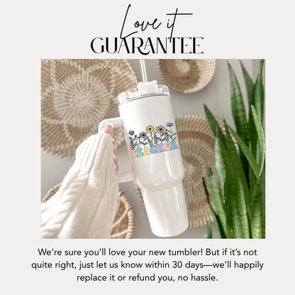 Personalized Teacher 40oz Tumbler with Straw Teacher Appreciation Gifts Back to School or Thank You Teacher Gift Teacher Travel Coffee Mug