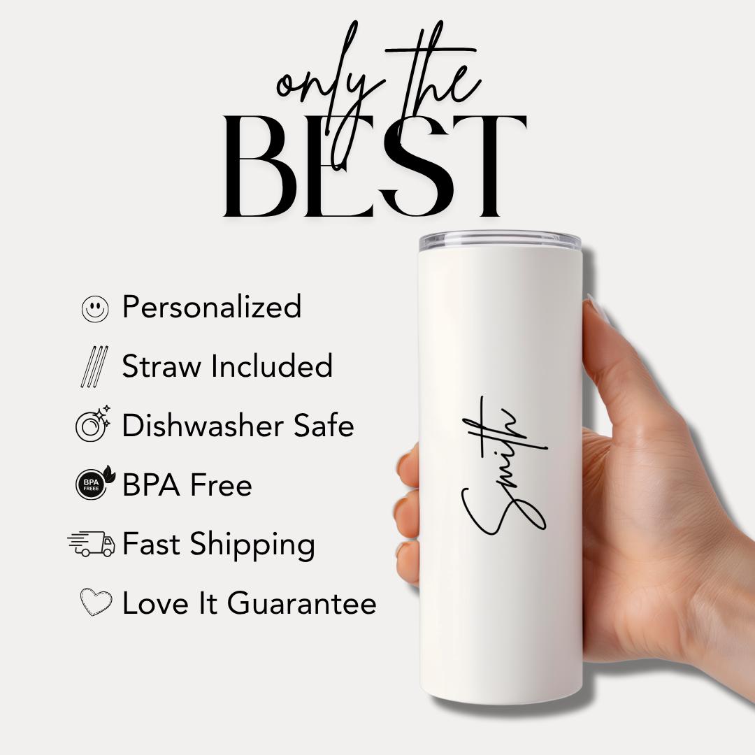 Personalized Doctor 20 oz Skinny Tumbler with Straw Floral Medical School Grad Gift Doctor Appreciation Mug Travel Cup for Women in Medicine