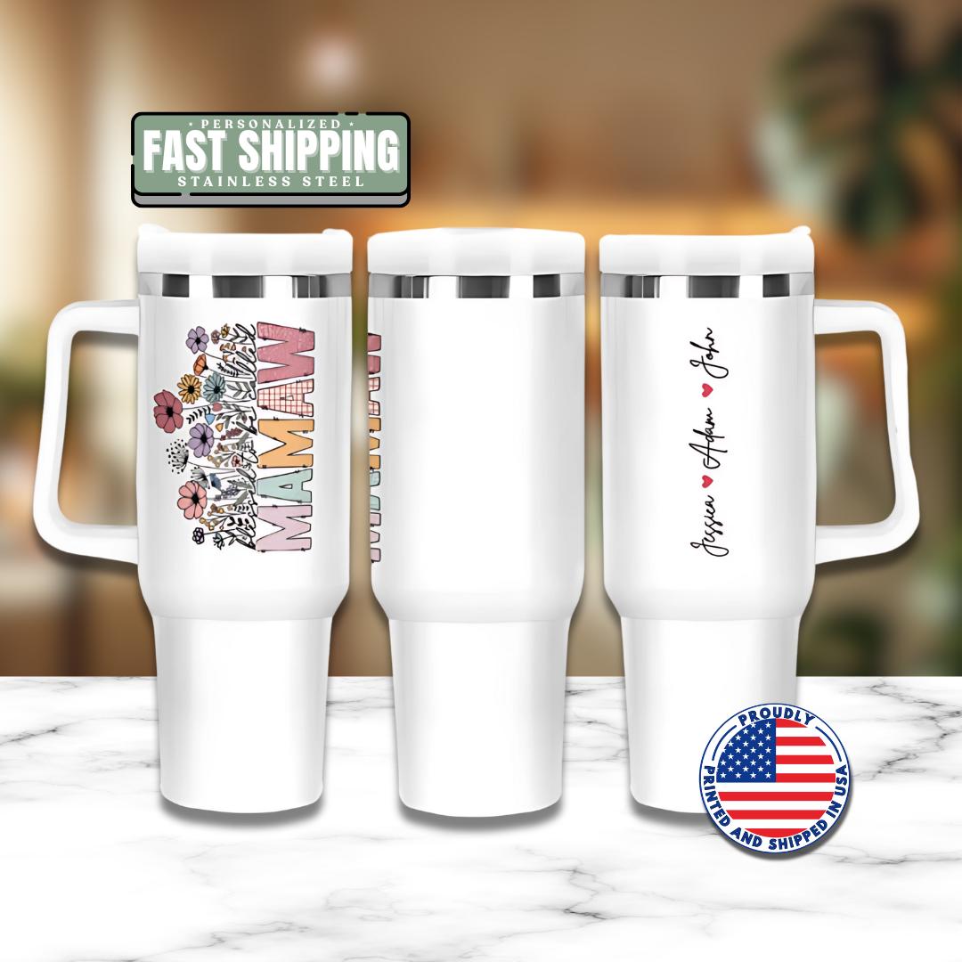 Personalized Mamaw 40oz Tumbler with Straw Blessed to be called "MAMAW" Gift Idea for Mamaw Travel Coffee Cup Tumbler for Mamaw Mug