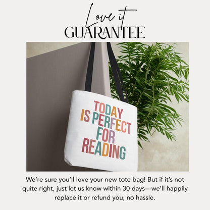 Reading Enthusiast Tote Bag 18"x18" Bookish Tote for Readers Gift for Book Lovers Stylish Bookworm Tote Bag Reading Gift Idea Book Lover Bag