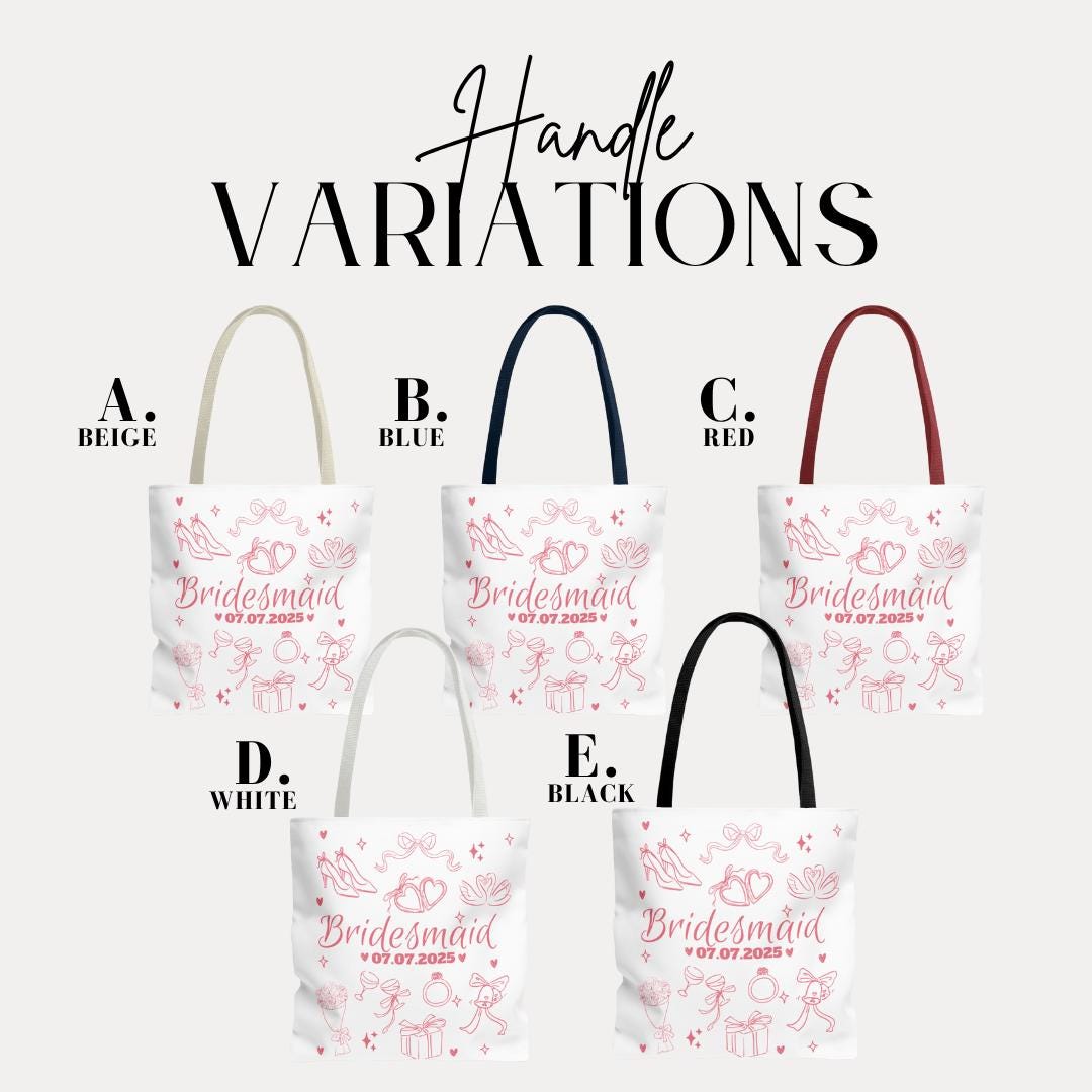 Personalized Bridesmaid Tote Bag Custom Bridesmaid Proposal Gift Wedding Party Bag for Bridesmaids Bridal Shower Tote Bachelorette Party