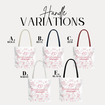 Personalized Bridesmaid Tote Bag Custom Bridesmaid Proposal Gift Wedding Party Bag for Bridesmaids Bridal Shower Tote Bachelorette Party