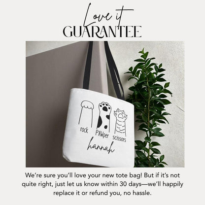 Personalized Rock PAWper Scissors Tote Bag Dog Mom Gift Cute Dog Tote Bag Grocery Bag for Dog Owner Bag for Dog Walks Parks and Everyday Us