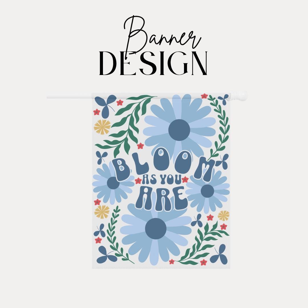 Bloom as You Are Garden Banner Floral House Decor Spring Garden Decor Outdoor Wall Hanging Nature-Themed Welcome Banner Home Garden Decor