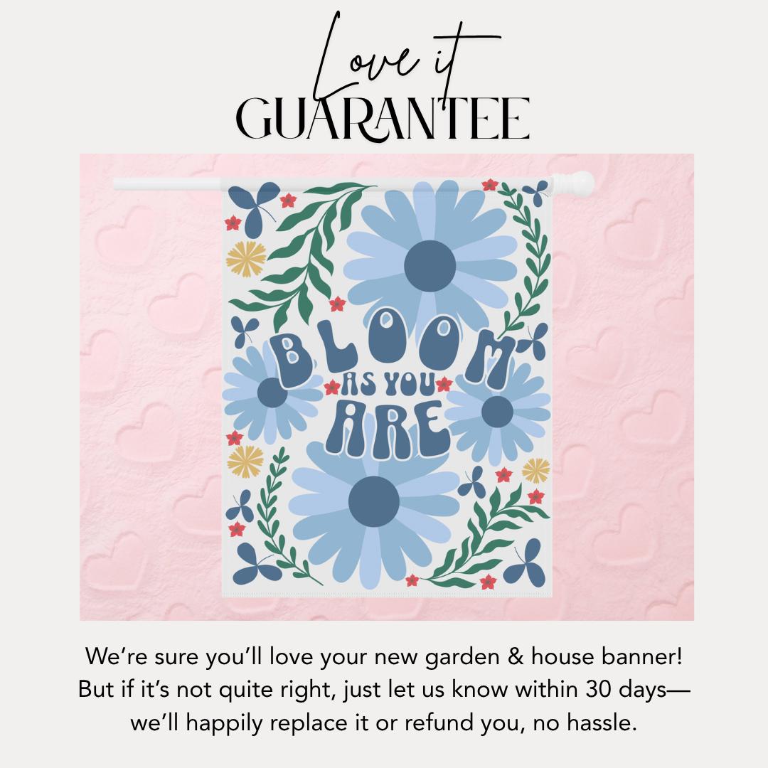 Bloom as You Are Garden Banner Floral House Decor Spring Garden Decor Outdoor Wall Hanging Nature-Themed Welcome Banner Home Garden Decor