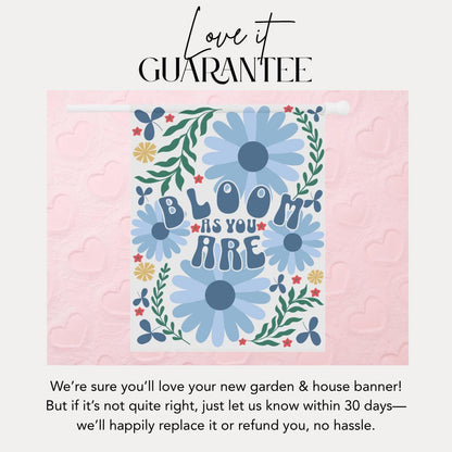 Bloom as You Are Garden Banner Floral House Decor Spring Garden Decor Outdoor Wall Hanging Nature-Themed Welcome Banner Home Garden Decor