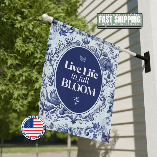 Blooming Garden Decorative Banner Floral Wall Decor for Home Garden Party Sign Outdoor Patio Decoration Housewarming Gift Home Wall Banner