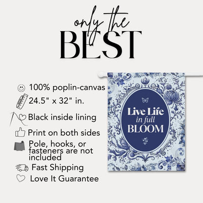 Blooming Garden Decorative Banner Floral Wall Decor for Home Garden Party Sign Outdoor Patio Decoration Housewarming Gift Home Wall Banner