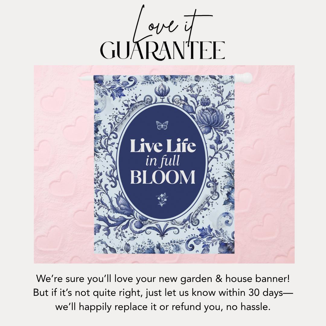 Blooming Garden Decorative Banner Floral Wall Decor for Home Garden Party Sign Outdoor Patio Decoration Housewarming Gift Home Wall Banner