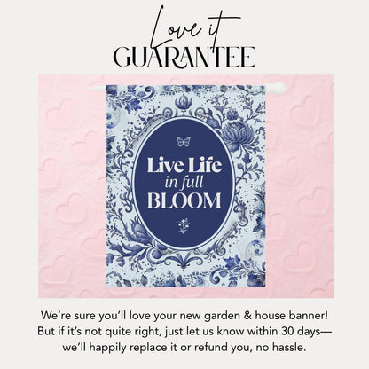 Blooming Garden Decorative Banner Floral Wall Decor for Home Garden Party Sign Outdoor Patio Decoration Housewarming Gift Home Wall Banner