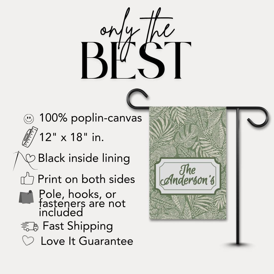 Personalized Garden Banner Custom House Flag Botanical Decor Outdoor Welcome Sign Gift for Garden Lovers Housewarming Gift Family Banner