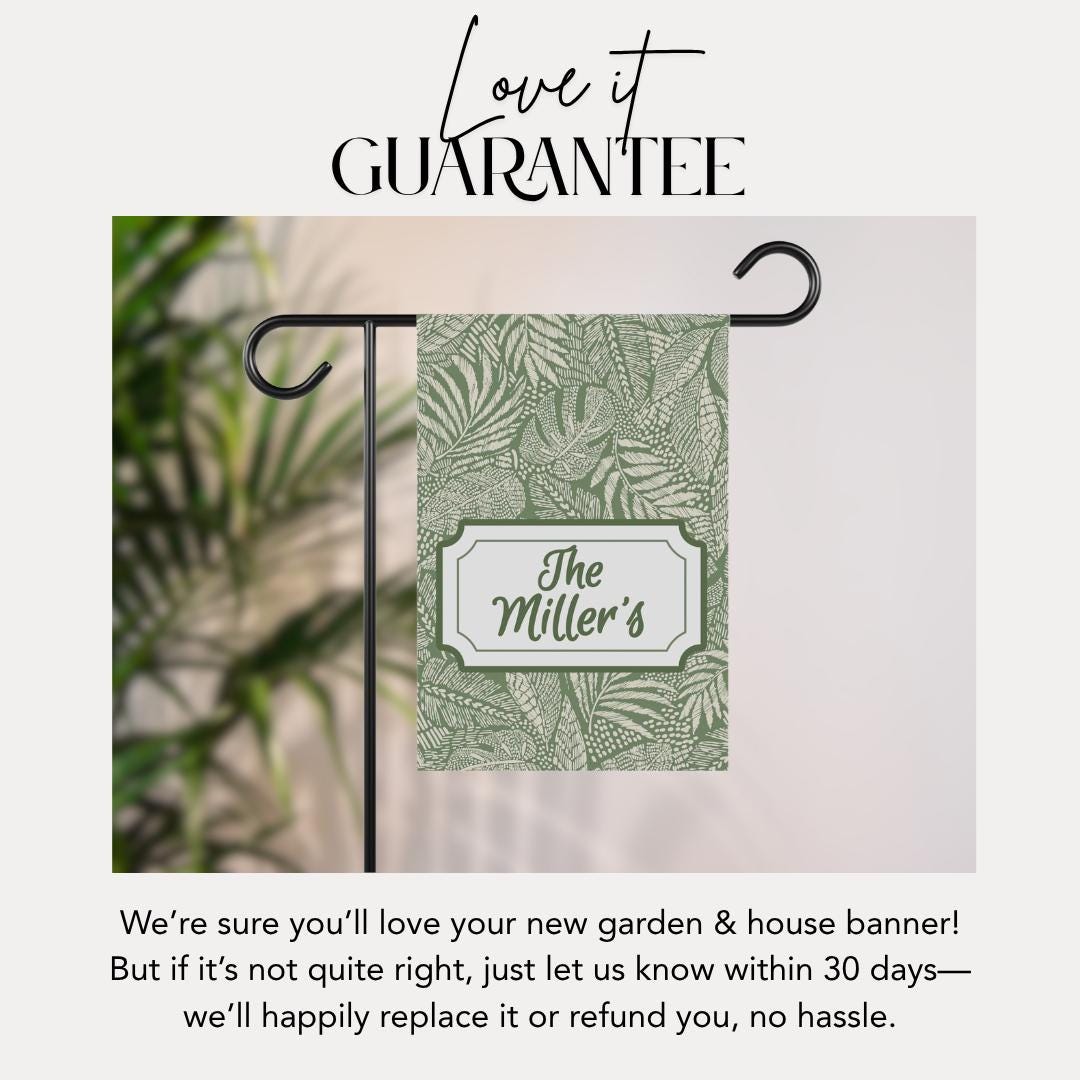 Personalized Garden Banner Custom House Flag Botanical Decor Outdoor Welcome Sign Gift for Garden Lovers Housewarming Gift Family Banner