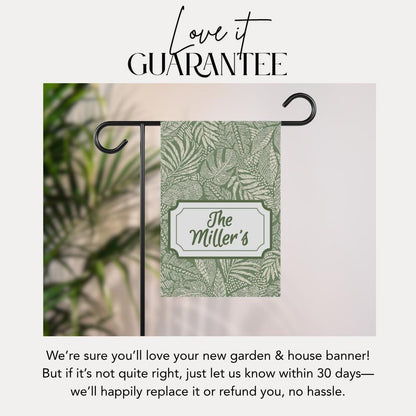 Personalized Garden Banner Custom House Flag Botanical Decor Outdoor Welcome Sign Gift for Garden Lovers Housewarming Gift Family Banner