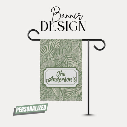 Personalized Garden Banner Custom House Flag Botanical Decor Outdoor Welcome Sign Gift for Garden Lovers Housewarming Gift Family Banner