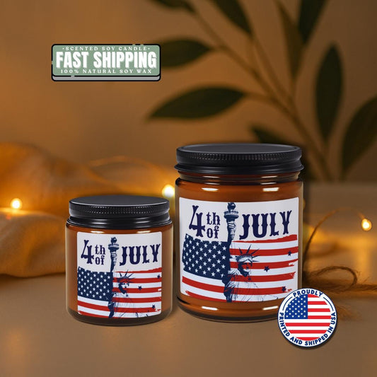 Scented Soy Candle 4th of July Decor Patriotic Home Fragrance USA Independence Day Gift Summer Celebration Decor USA Pride Holiday Gift Idea