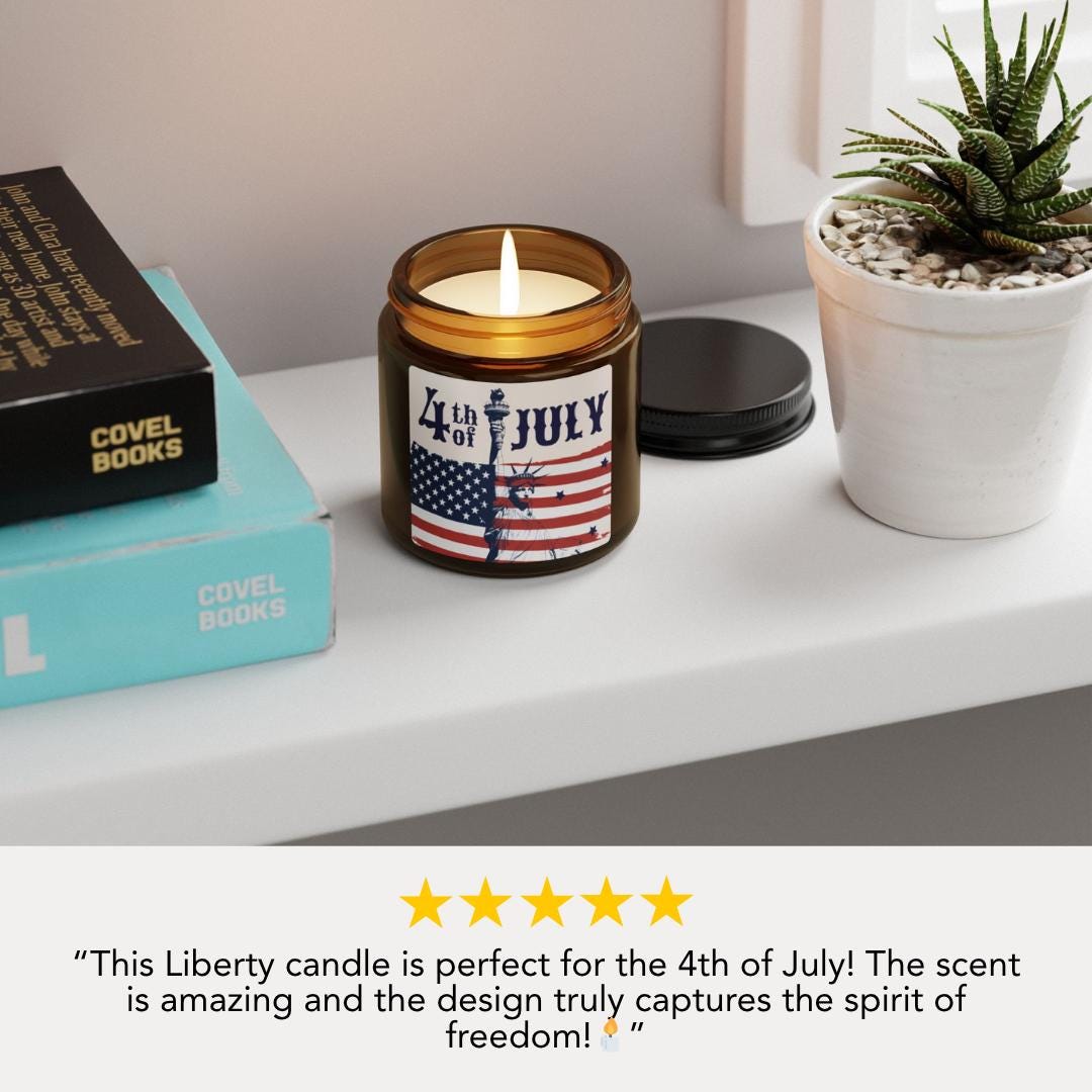Scented Soy Candle 4th of July Decor Patriotic Home Fragrance USA Independence Day Gift Summer Celebration Decor USA Pride Holiday Gift Idea