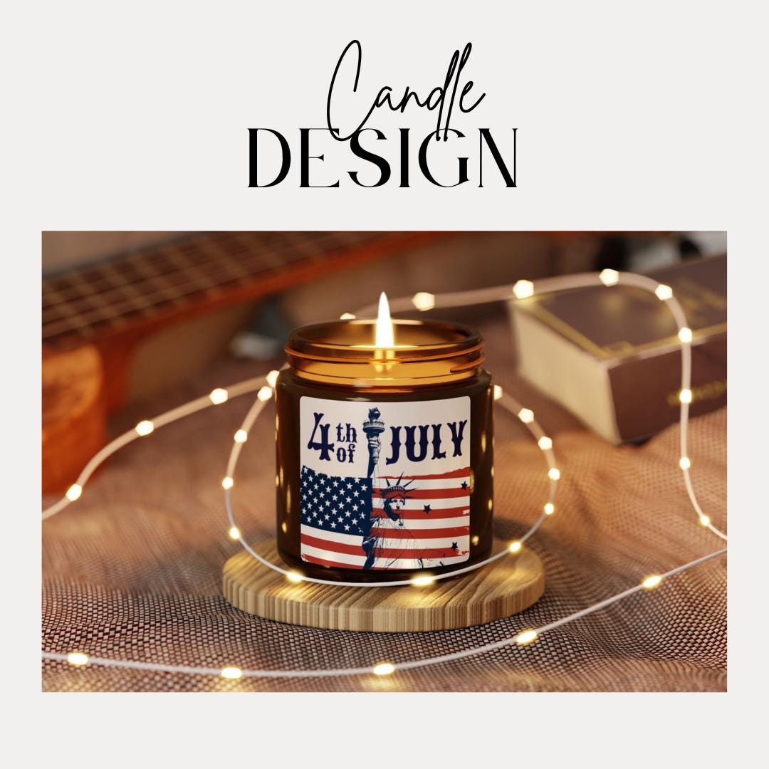 Scented Soy Candle 4th of July Decor Patriotic Home Fragrance USA Independence Day Gift Summer Celebration Decor USA Pride Holiday Gift Idea