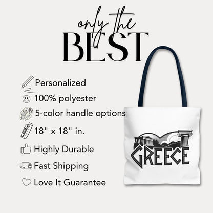 Greece-Inspired Tote Bag Shopping Tote Perfect for Everyday Use Travel Companion Aesthetic Vacation Souvenir Gift for Travelers