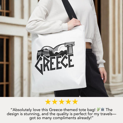 Greece-Inspired Tote Bag Shopping Tote Perfect for Everyday Use Travel Companion Aesthetic Vacation Souvenir Gift for Travelers