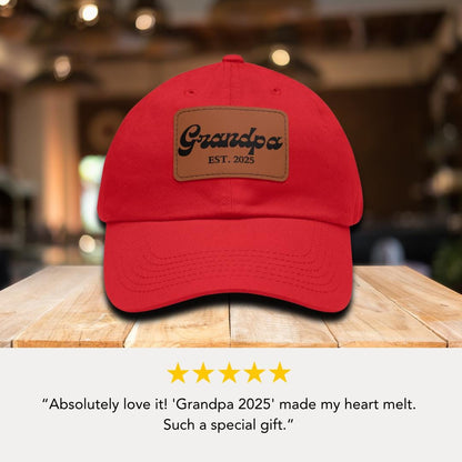 Personalized Grandpa Hat "Grandpa EST. [Your Year]" Personalized New Grandpa Gift Grandpa Hat with Leather Patch Great Gift for Father's Day