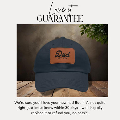 Personalized Dad Hat "Dad EST. [Your Year]" Personalized New Dad Gift Dad Hat with Leather Patch Great Gift for Father's Day Gift for Dad