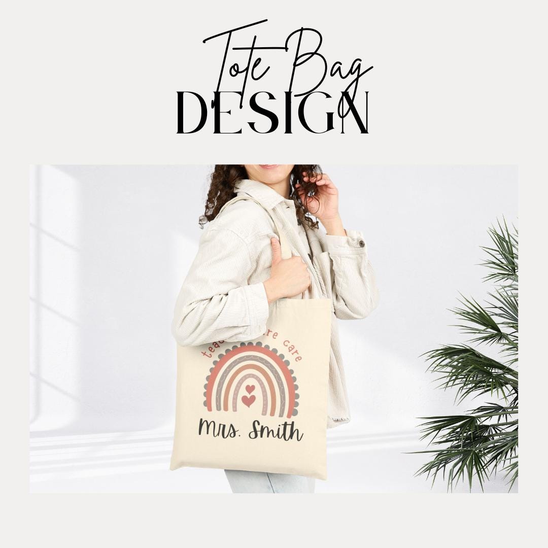 Personalized Teacher Tote Bag Custom Cotton Canvas Tote Bag Teacher Appreciation Gift End of Year Teacher Tote Gift for Teacher Gift Idea