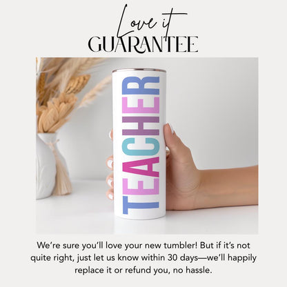 Personalized Teacher 20 oz Skinny Tumbler with Straw Cute Teacher Gift for Appreciation Week Teacher Appreciation Gifts Best Teacher Gift