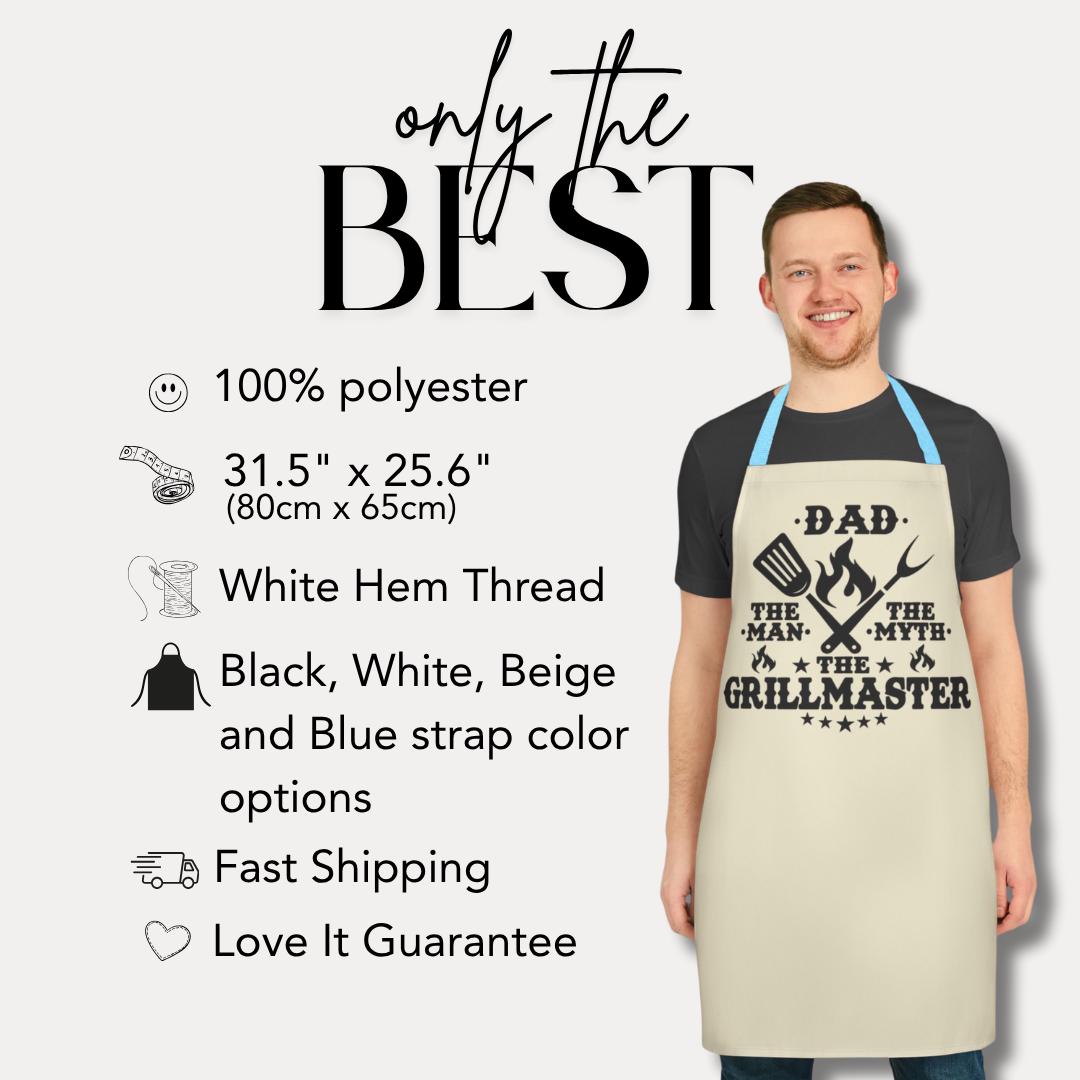 Dad The Man The Myth The Grillmaster Apron Father's Day Gift for Dad or Husband Funny Apron for Dad Grill Master Apron  Outdoor BBQ Apron