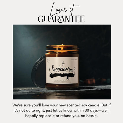 Bookworm Scented Soy Candle Reading Candle Gift Literary Quote Candle Bookish Decor for Home Library Bookworm Gift Idea Book Club Candle