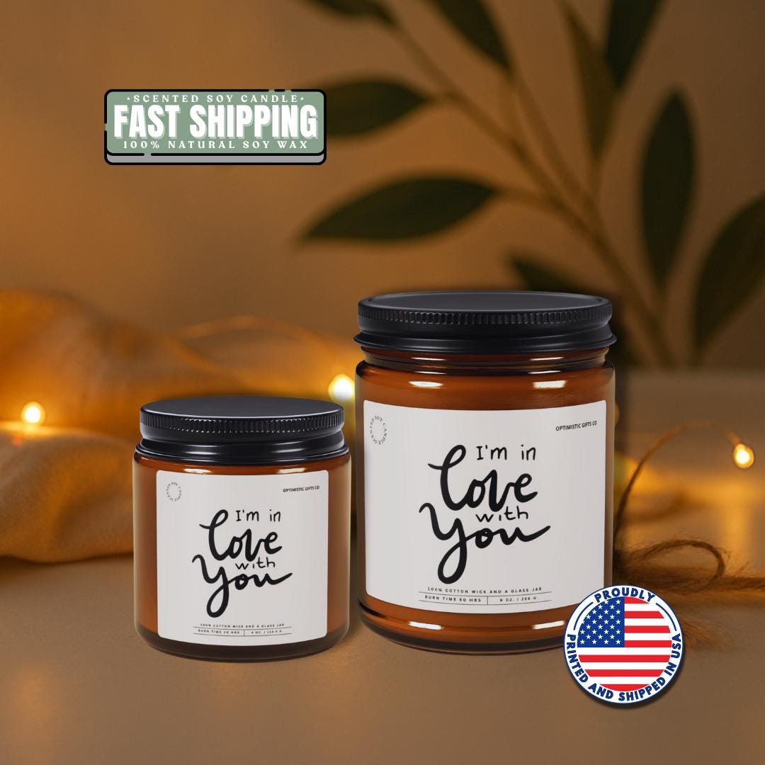 Scented Soy Candle: I'm in Love with You Romantic Gift for Him or Her Couple Gift Idea Anniversary Gift Valentine's Day Candle Love Candle
