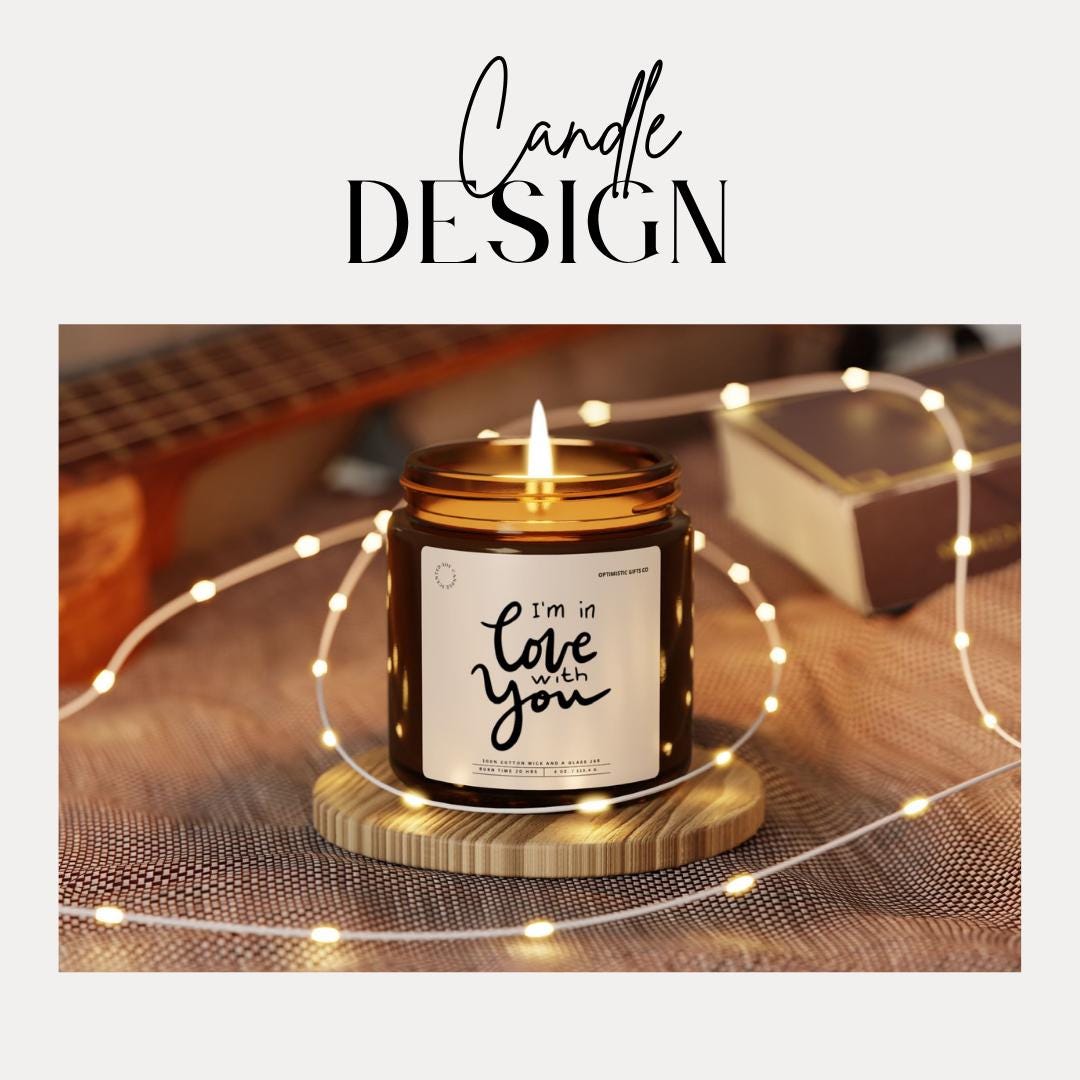 Scented Soy Candle: I'm in Love with You Romantic Gift for Him or Her Couple Gift Idea Anniversary Gift Valentine's Day Candle Love Candle