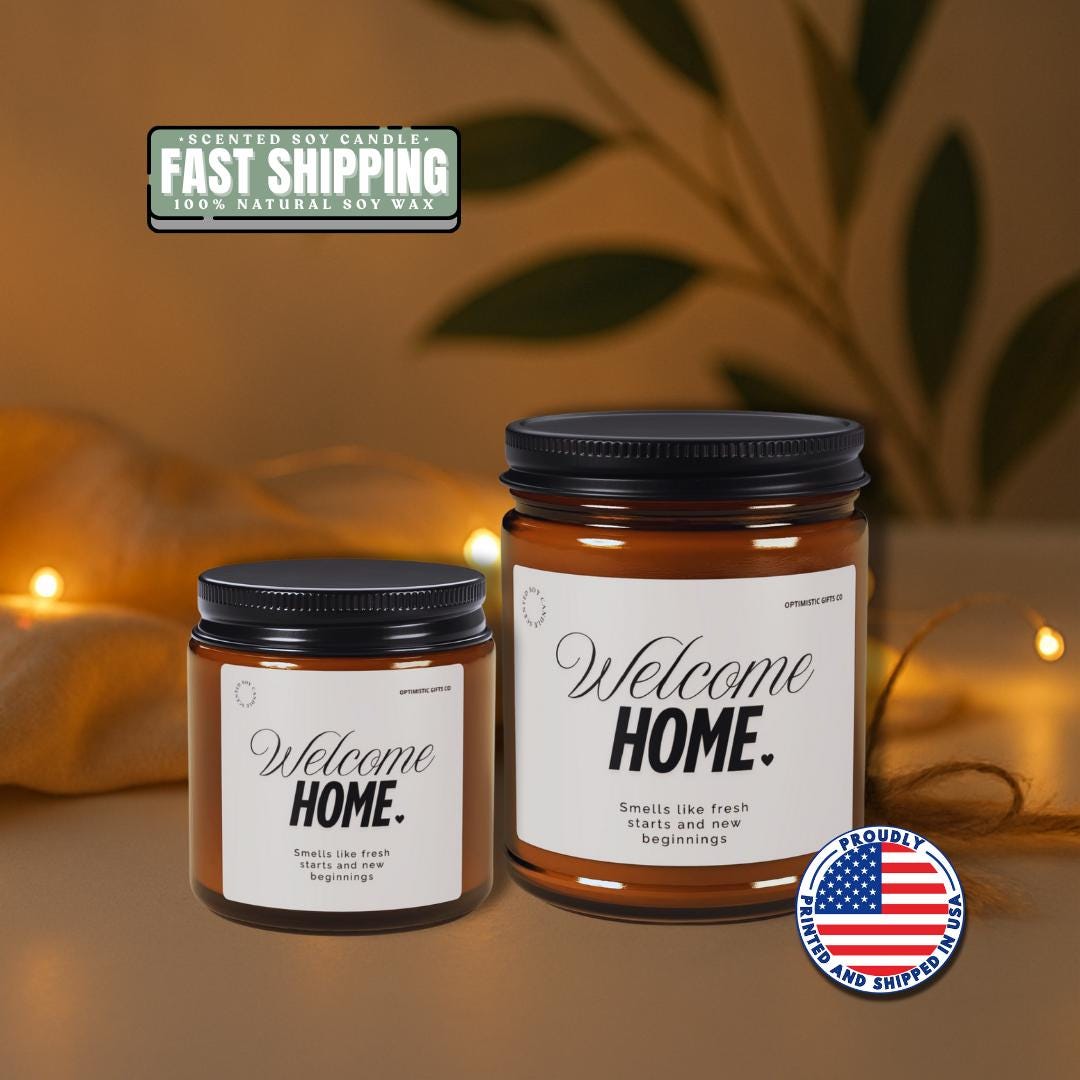 Welcome Home Scented Soy Candle Housewarming Gift Idea Cozy Home Candle New Home Gift Candle Home Blessing Candle Moving Gift for Her or Him