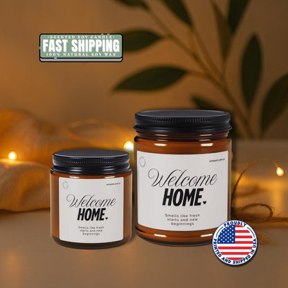 Welcome Home Scented Soy Candle Housewarming Gift Idea Cozy Home Candle New Home Gift Candle Home Blessing Candle Moving Gift for Her or Him