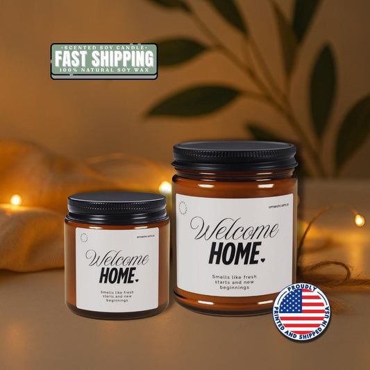 Welcome Home Scented Soy Candle Housewarming Gift Idea Cozy Home Candle New Home Gift Candle Home Blessing Candle Moving Gift for Her or Him