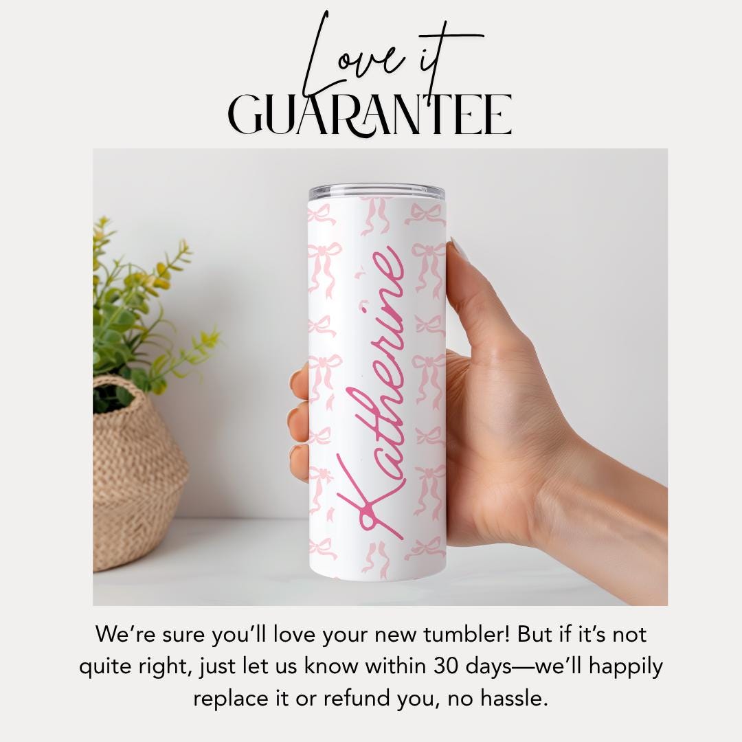 Personalized Pink Ribbon Tumbler 20oz Skinny Tumbler with Straw Perfect Gift for Her Survivor Fighter Nurse Warrior Gift Tumbler for Women