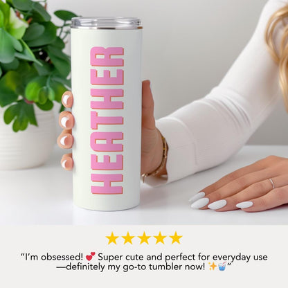 Personalized Bridesmaid Tumbler 20oz Skinny Tumbler with Straw Custom Gifts for Her, Teacher, Mom, Nurse, Friends Unique Birthday Gift